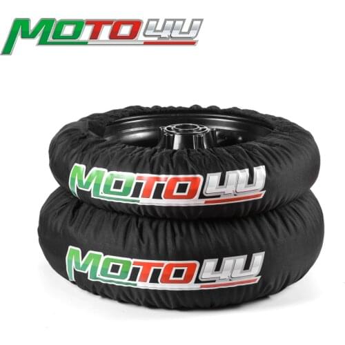 MOTO4U 1 Pair Black 120/165 120/190 120/200 Front and Rear Racing Universal CE Digital Motorcycle Race Tire Warmer Tyre warmer