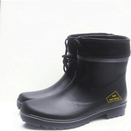 Rubber short-tube rain shoes men low-rise low-tube loose waterproof shoes comfortable rubber shoes fashion rain boots fishing
