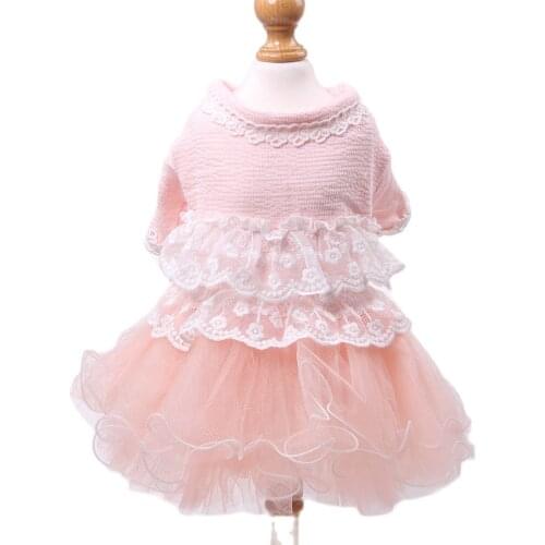 Princess Dog Cat Wedding Dress Tutu Double Lace Design Pet Puppy Skirt Party Clothes Outfit 6 Sizes 2 Colours
