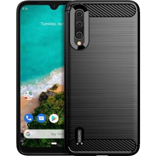 Luxury Carbon Fiber Soft silicone TPU Anti Scratch Shockproof Back Original Case for Xiaomi Mi A3 6.01" Cover Cases