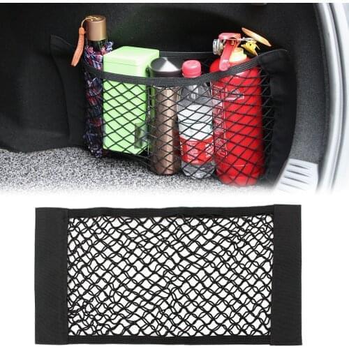 Car Back Rear Trunk Seat Elastic String Net Magic Sticker Mesh Storage Bag For Subaru Forester Outback Lmpreza Legacy Tribeca XV