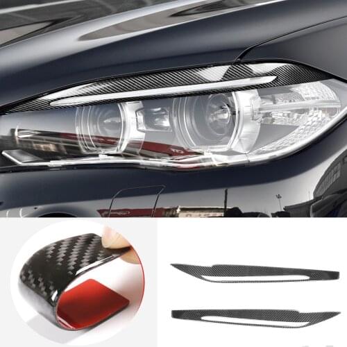 Car Headlight Eyebrow Trim Cover Carbon Fiber Decorative Cover for BMW F15 Accessories Car Light Stickers