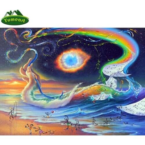 YUMEART Diy Diamond Painting Seaside Magic Sky Music Picture Of Rhinestones Diamond Art Crystal Embroidery Mosaic Art Crafts