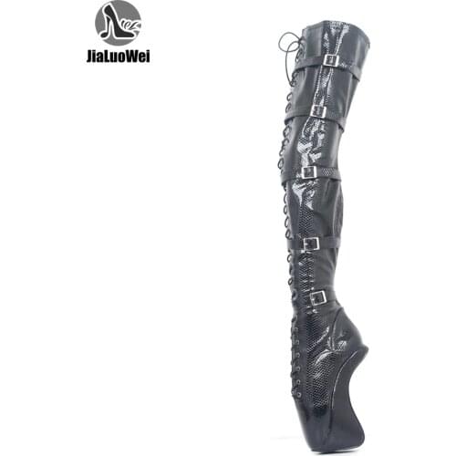 Women Over-the-Knee Boots Sexy 18CM High Hoof Heel Ballet Serpentine Pattern Thigh High Boots Custom Made
