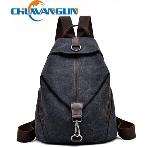Chuwanglin Women Canvas Backpack Preppy Style School Lady Girl Student School Laptop Bag Top Quality Canvas Mochila 7011012