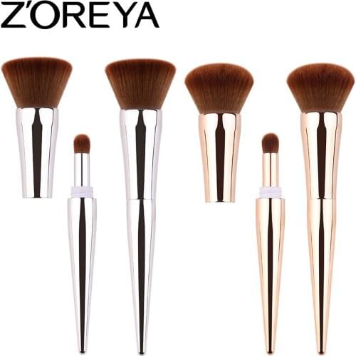 Zoreya New Style Multi-functional Makeup Brush-in-Nylon Wool Electroplated Plastic Handle Powder Brush Eyeshadow Brush