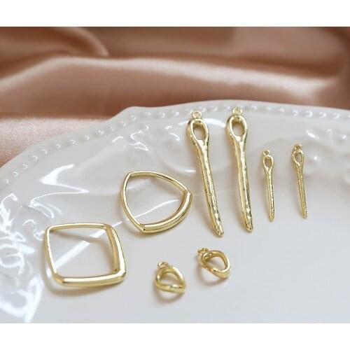10pcs hot-sales Vintage hollow geometry Earrings For Women word long needle alloy pendant diy jewelry accessories materials