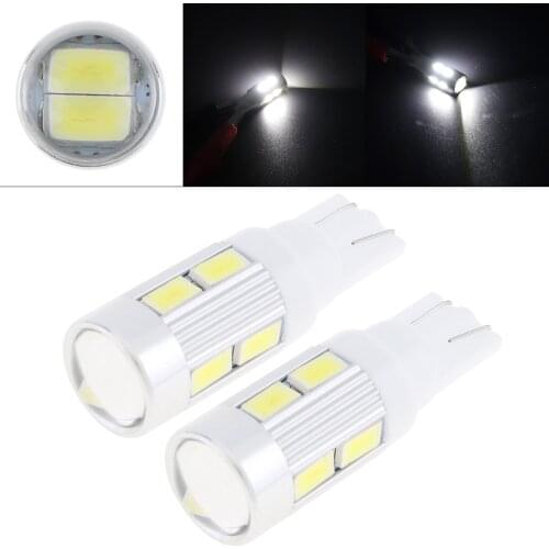 2pcs 5W 12V 6000K 5630 T10 10SMD Car Styling Auto LED Light Bulb No Error Parking Car Side Light Parking Light