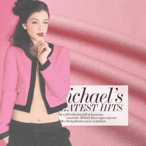 2017 new 150cm wide custom wool fabric pink flannel wool thin fabric early autumn cloth dress skirt