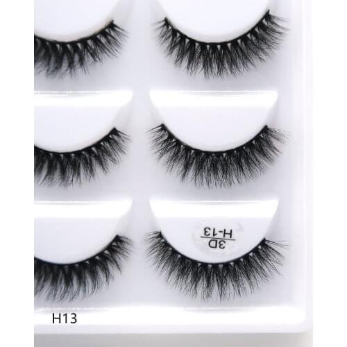 New 50/100boxes 5 Pairs Multipack 3D Soft Mink Hair False Eyelashes Handmade Wispy Fluffy Long Lashes Natural Eye Makeup Tools