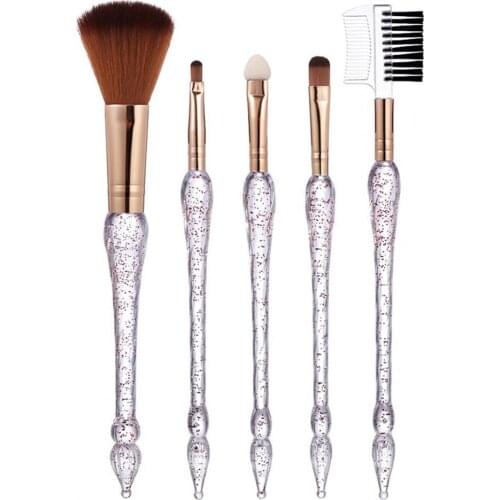 5Pcs/Set Soft Artificial Fiber Eyeshadow Foundation Blush Brush Makeup Brush Set Multipurpose Ultra Make Up Brush for Female
