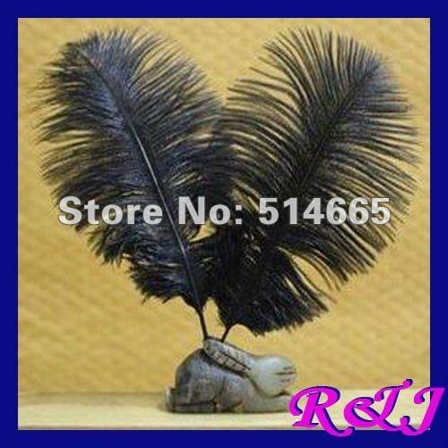 Free shipping 100pcs/lot 10-12inch 25-30cm black dyed Ostrich drab feather ostrich plumes
