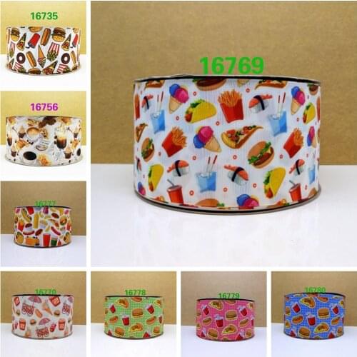 Free shipping 50 yard cartoon printed grosgrain ribbon 16769