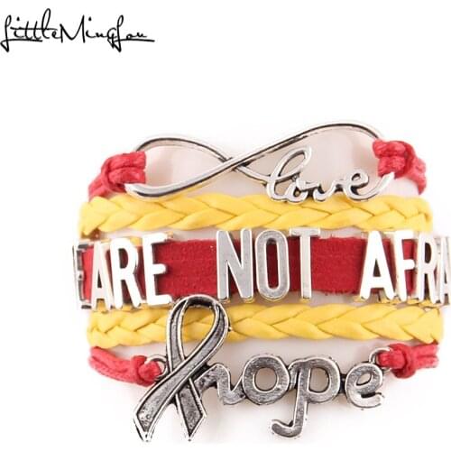 Little MingLou We are not afraid Stop The Terror Barcelona, Spain Bracelet hope men pray wish bracelets & bangles for women