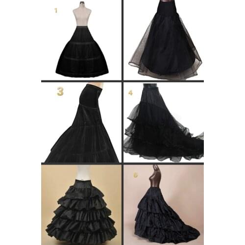 Black Petticoats for Wedding Dress Crinoline jupon tulle mariage enaguas saiote novia anagua de vestido de noiva underskirt