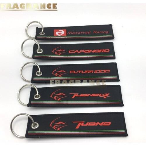 For Aprilia TUONOV4 TUONO CAPANORD FUTURA1000Tag Label Chain Black Car Keychain Motorcycle Key Chain Woven Key Ring