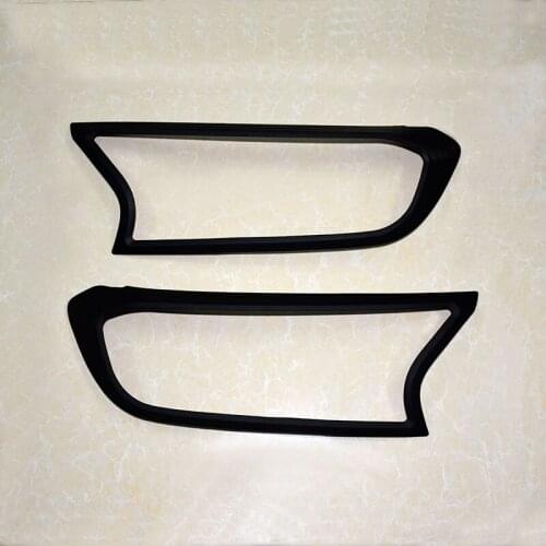 For Ranger 2015 2016 2017 ABS BLACK Auto Lamp Hood Covers Decorations trim Headlight Lamp Shade Front Light Lamp Cover