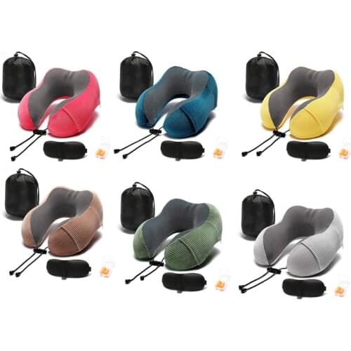 Travel Pillow Memory Foam with 360-Degree Head Support Comfortable Neck Pillow with Storage Bag Lightweight Traveling Pillow for