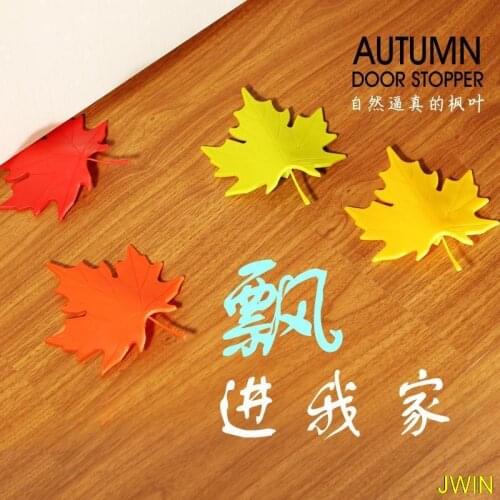 Door Stopper Door Security Home Decor Multicolor Maple Leaf Autumn Door Gate Stopper Hand Protection Gate Blocking 4pcs/lot