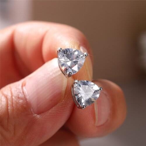 Huitan 2021 Trendy Triangular Stud Earrings for Women 4 Colors Available Low-key Simple Earrings Gift Good Quality Hot Jewelry