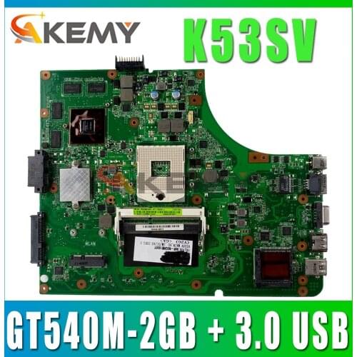 K53SV Motherboard For Asus K53S A53S K53SV K53SJ P53SJ X53S laptop Motherboard K53SV Mainboard test 100% ok GT540M-2GB+ 3.0 USB