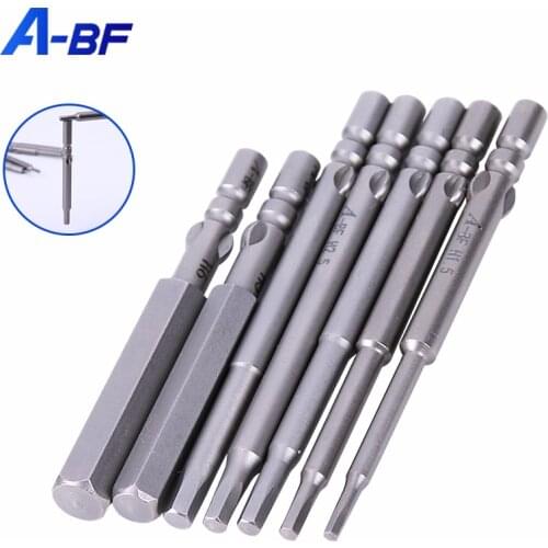 A-BF 4mm Magnetic Hexagon Electric Screwdriver Bits Tips S2 Material Drill Hex Bit High Strength Strong Screw Driver Bits Set