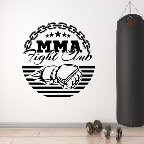 Fight Club Wall Sticker MMA Decal Boxing Glove Stickers Mixed Martial Arts Decals Fighter Home Decor Bedroom Living Room Mural