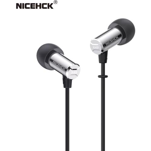 NiceHCK X49 Single BA Balanced Armature Driver Mini Earbud HIFI Metal In Ear Monitor Sleep Game DJ Music Wired Mic Earphone IEM