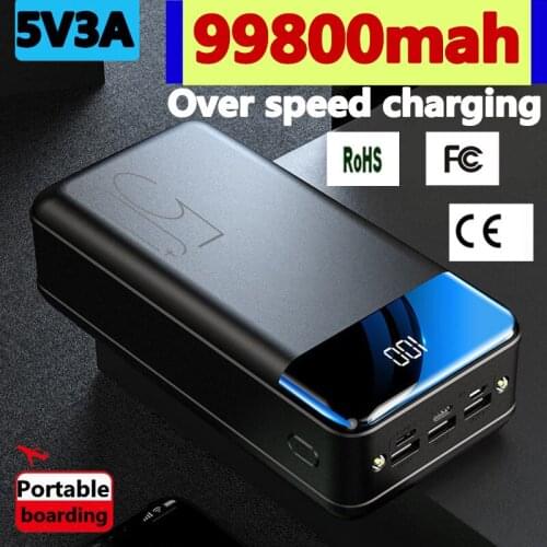 100% original brand new genuine fast charging 99800mah power bank large capacity mobile power universal 5v3a fast charging