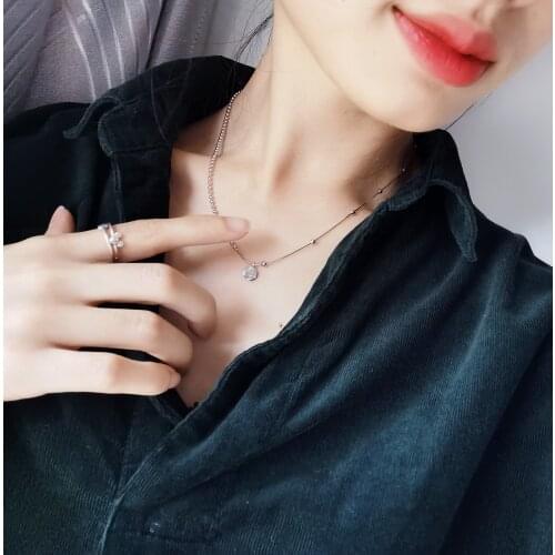 Original 925 Sterling Silver Lucky Peas Alphabet Necklace Female Letter Sexy VIntage Short Choker Chain Cool Girls Fashion Chic