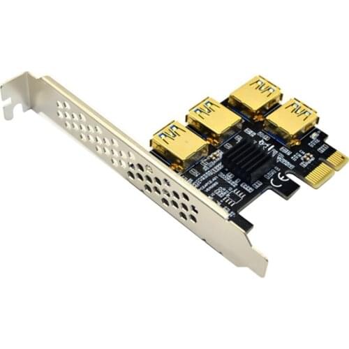 PCI-E 1 to 4 PCI-E Adapter Card PCI-E to PCI-E Slot, USB3.0 Graphics Card Expansion Card, Used for BTC Bitcoin Mining