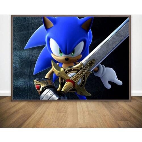 Cartoon Sonic Video Game Poster Anime Art Canvas Painting Wall Decor Picture Children Decorative Room Bedroom Decor Cuadros