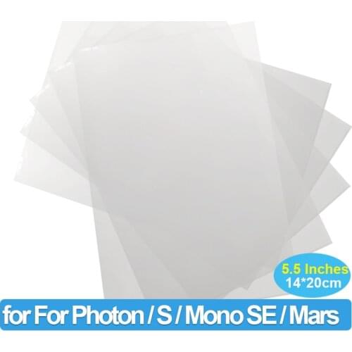 5PCS 5.5 In FEP Film 0.15mm UV DLP LCD Resin 3D Printers Release Films Printer FEP Sheet for ANYCUBIC Photon S for Elegoo Mars