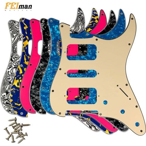 Pleroo Guitar Accessories 11 Screw Hole Pickguard for Fender Stratocaster USA/Mexican Standard ST HSH Guitarra Scratch Plate
