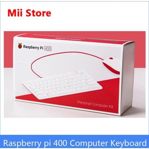 Raspberry pi 400 personal computer keyboard kit, 4GB RAM 1.8G Cortex-A72 CPU Built-in WiFi Bluetooth Official SD Card Power