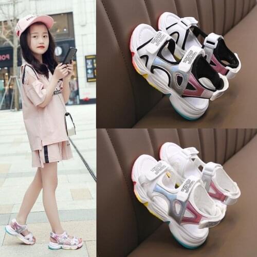 Fashion Sandals Boys Girls Sandals Solid Color Soft Soled Anti-Slip Children Kids Shoes Summer Sandals