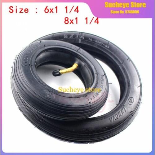 6X1 1/4 Tyre 8x 1 1/4 Tire Inner Tube 6 / 8 Inch Pneumatic Wheel Tyres Fits Many Gas Electric Scooters E-Bike A-Folding Bike