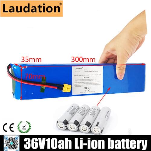 Laudation 36v 10ah Electric Bicycle Battery Pack 10S 3P 500W High Power and Capacity 42V Motorcycle Scooter with 15 A B M S XT60