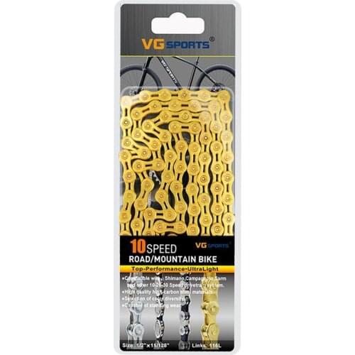 VG Sports Bicycle Chain 8 9 10 Speed 116 L Ultralight Half Hollow MTB Road Bike Chain Bicycle Accessories