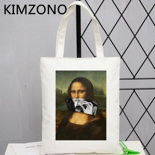 Mona Lisa shopping bag canvas shopper shopper bolsa bag cloth jute woven grab