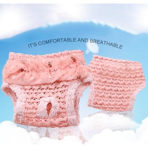 Pet Dog Panties Strap Sanitary Underwear Diapers Lace Physiological Pants Puppy Shorts Reusable Washable Female Puppy Panties