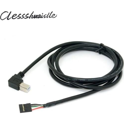 Type-B USB 2.0 B Male 90 Degree Right Angled Type to mainboard Pitch 2.54mm 5pin Housing Cable 1.2m 4ft
