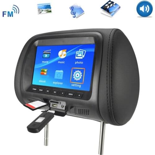 Universal 7 Inch Car Headrest Monitor Rear Seat Entertainment MP3/MP4/FM/Video/Muisc/TF Card Player Drop shipping
