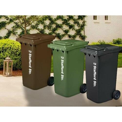 PACK OF 3 WHEELIE BIN NUMBERS ROAD STREET NAME AND NUMBER STICKERS