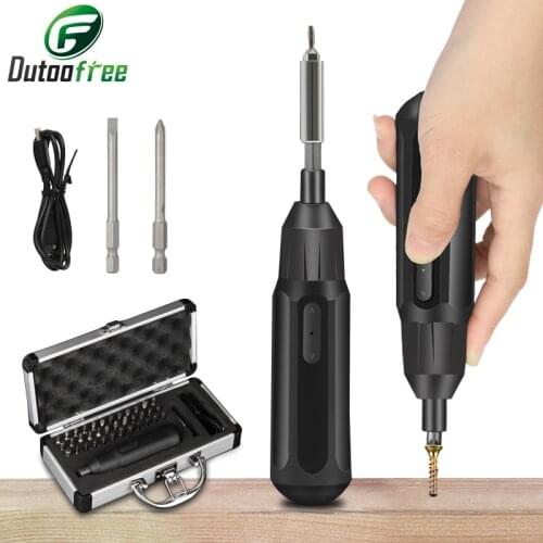 USB Cordless Mini Electric Screwdriver Power Tools Rechargeable Automatic Screwdriver Accessories Set ABS Makings 3.6V