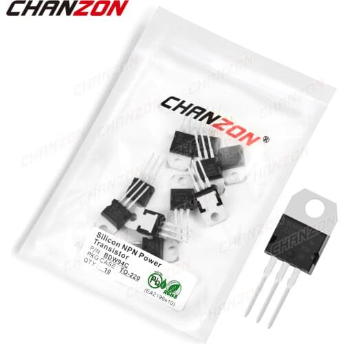 10Pcs BDW94C TO-220 Darlington Transistor Bipolar Junction BJT Silicon Triode Tube Fets DIP -12A -100V Integrated Circuits