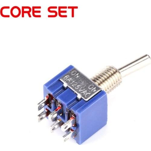 100PCS ON-ON SPDT Mini 6 Pin 2 Position Toggle Switch AC 125V/6A 250V/3A