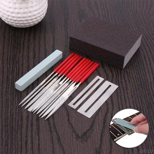 14pcs/set Guitar Repair Tool Kit Grinding Stone Sponge Frets Nut File Set Guitar Care Tool Set guitar Accessories