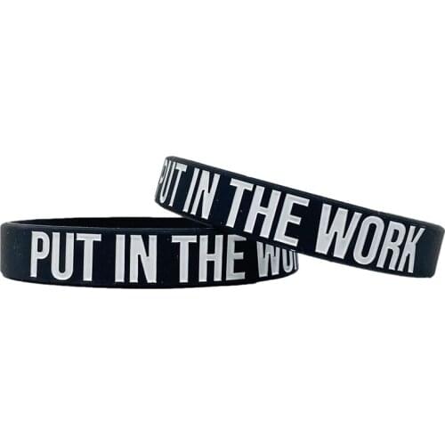 300pcs Motivational PUT IN THE WORK Silicone Bracelets Rubber Wristbands Free Shipping by DHL