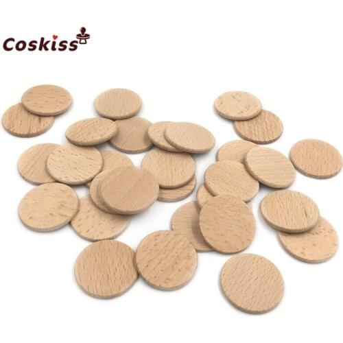 37mm 1.5" Eco Friendly Flat Beech Wood Slice Ring Circle Wooden Nursing Charm DIY Wood Mat Pad Teether Pattern